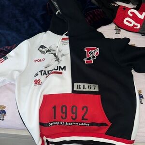 Polo by Ralph Lauren men’s Black and White Graphic Hoodie